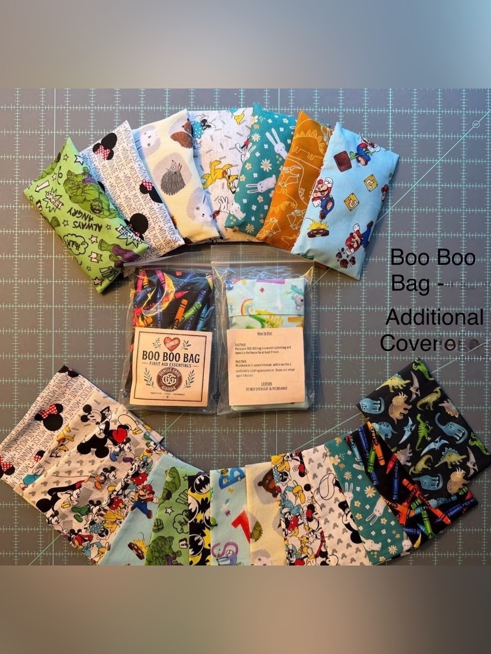 Hand Crafted Ice/Hot Ouchie Bags - Multiple Patterns Size is 3 x 5